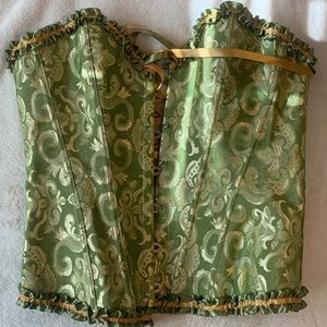 green structured corset
